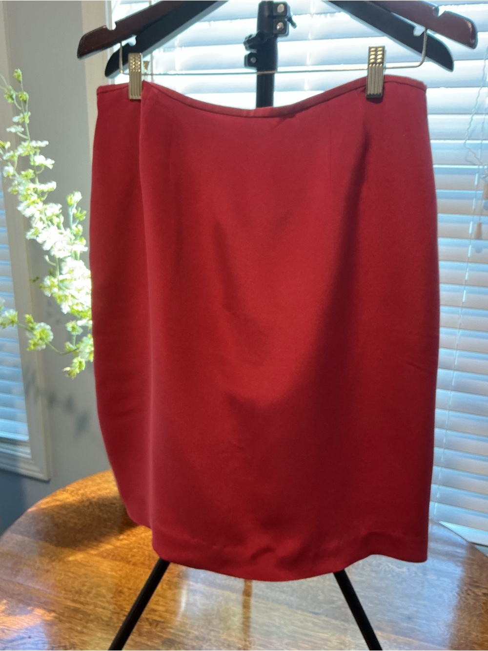Coral/Red Silk Women's Suit Skirt